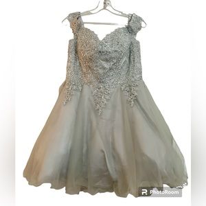 EVA USA Silver Sparkle & Lace Party Dress - XL